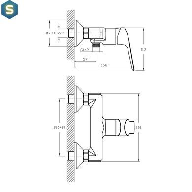Змішувач для душу Koller Pool Twist 35 мм хром TW0400, Хром