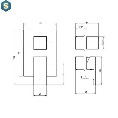 Душевая система скрытого монтажа Topaz Odiss To 08117-L03-Termostat Smart box, Хром