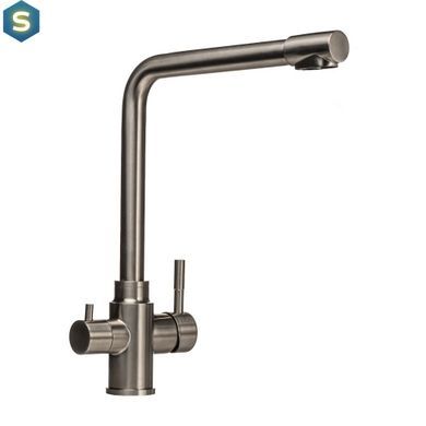 Смеситель для кухни под осмос Globus Lux Alpen SUS-0888-1, Графитовый хром