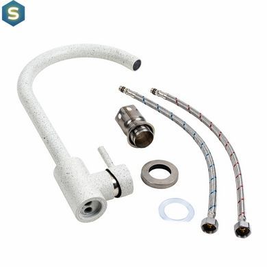 Смеситель для кухни Platinum 56 B NESP (3008 А) белый в точку, Белый