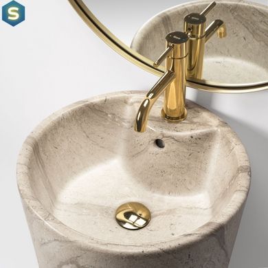 Умивальник Rea Blanka natural mat T marmur підлоговий REA-U4664, Бежевий