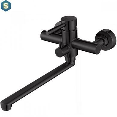 Змішувач для ванни Wezer EKO7A-01-BLACK, нержавіюча сталь, чорний, Черный матовый