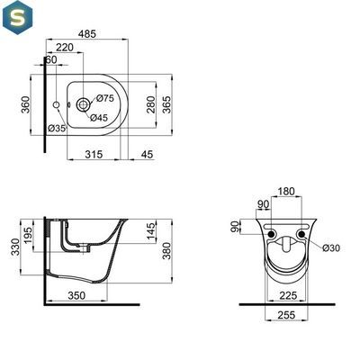 Биде подвесное Qtap Virgo QT1855051FW, Белый