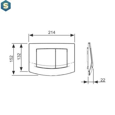 Клавіша змиву Tece TECEambia Bright Chrome 9240226, Хром