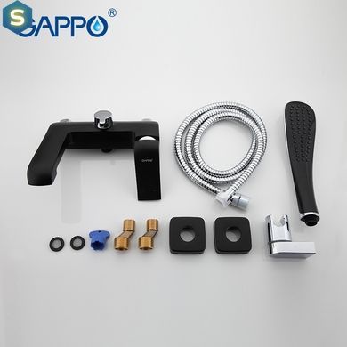 Смеситель для ванны короткий литой гусак черный &Oslash;35 Gappo Aventador 1/8 G3250, Черный матовый