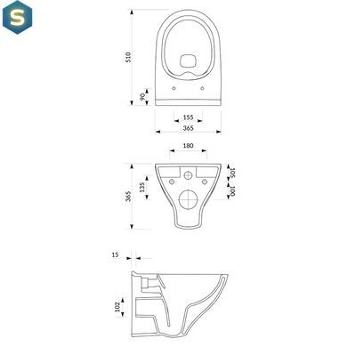 Подвесной унитаз Cersanit Mille CleanOn с сиденьем duraplast Slim Soft Close S701-453