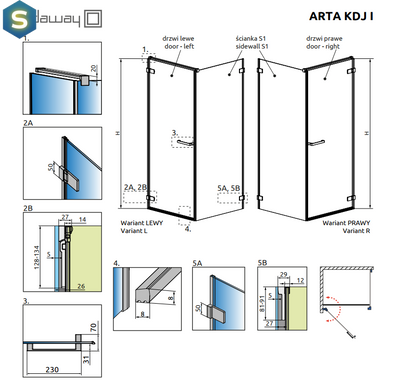 Душевая кабина Radaway Arta KDJ I 90x90 386082-03-01L + 386021-03-01