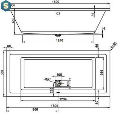 Ванна акрилова Vagnerplast Cavallo 180x80 VPBA180CAV2X-01/NO