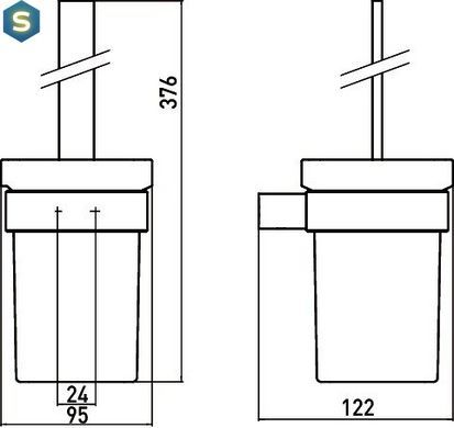 Ершик для унитаза Emco Loft Black черный 0515 133 00, Черный/золото