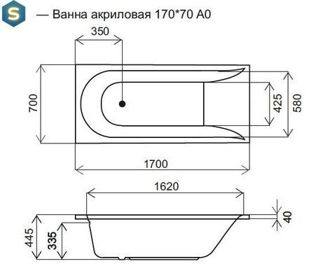 Ванна акриловая AM.PM Spirit 170x70 W72A-170-070W-A2