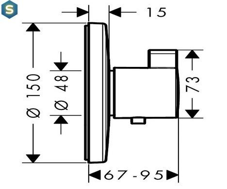 Термостат прихованого монтажу Hansgrohe Ecostat S Highflow 15756000