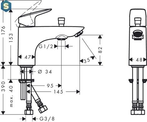 Змішувач для ванни Hansgrohe Logis Monotrou 71312000