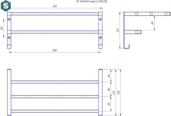 Полка для полотенец с настенным креплением HF Sheffield 520x256 3.0.1201.13.WM, Белый матовый