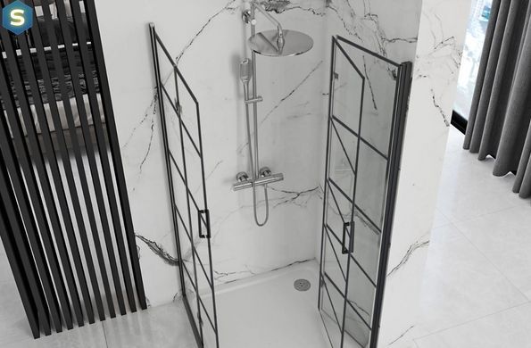 Душевая кабина Rea Molier 2 90x90 black REA-K8538 + REA-K8538, Черный матовый, Универсальная, прозрачный, черный матовый