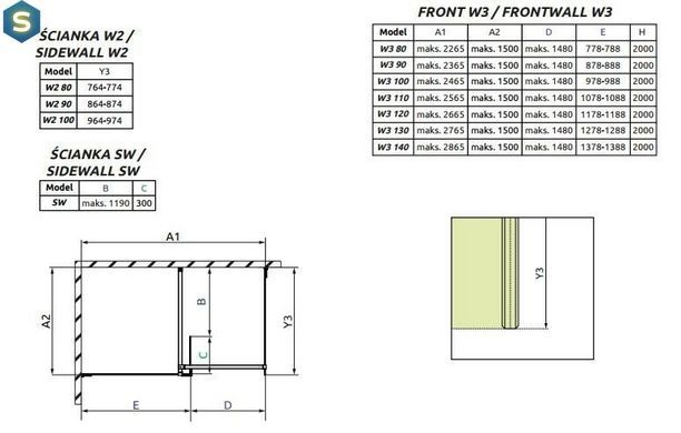 Душевая кабина Radaway Euphoria Walk-In III 130x100x200 383135-01-01+383122-01-01+383160-01-01