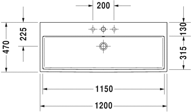 Умивальник Duravit Vero 120x47 2350120000, Білий