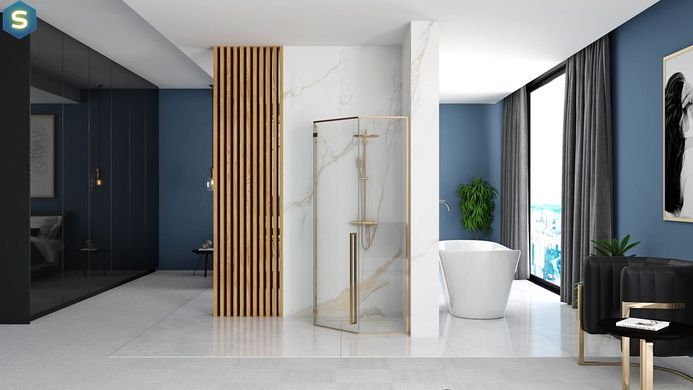 Душова кабіна Rea Diamond 90x90 gold REA-K4904, Золотий, Універсальна, прозорий