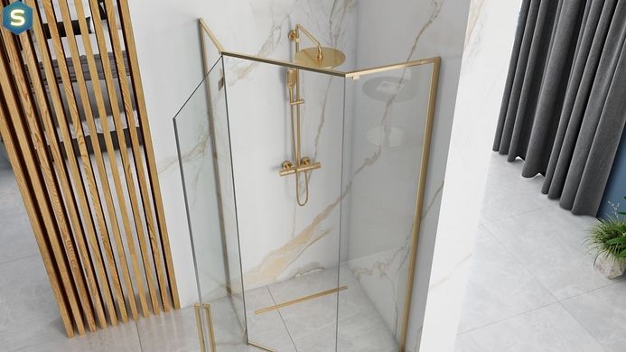 Душова кабіна Rea Diamond 90x90 gold REA-K4904, Золотий, Універсальна, прозорий