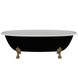 Ванна отдельностоящая матовая Amidicon Olimpia 180x90 черная из литого камня золотые ножки OLIMPIA_180_nizhk-g_BLACK_MAT, Черно-белый