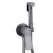 Набор гигиенического душа скрытого монтажа Qtap Slavonice округлый QTSLA262GMB45916 Gunmetal Black PVD, Шлифованный черный хром