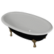 Ванна отдельностоящая матовая Amidicon Olimpia 180x90 черная из литого камня золотые ножки OLIMPIA_180_nizhk-g_BLACK_MAT, Черно-белый