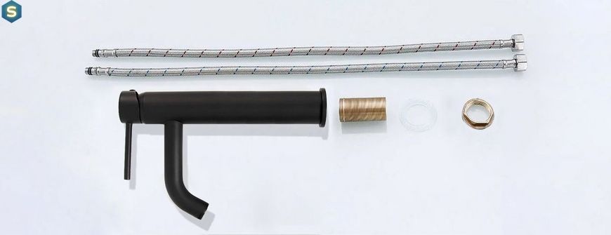 Смеситель для умывальника Rea Lungo black черный высокий REA-B4103, Черный/золото