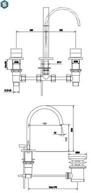 Змішувач для умивальника Kohlman Axis chrome QB202N, Хром