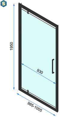 Душова кабіна Rea Rapid Swing 100x100 black REA-K6423 + REA-K6410, Черный матовый, Універсальна, прозорий, чорний матовий
