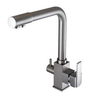 Смеситель для кухни под осмос Globus Lux GLLR-0100-8-STSTeel, Графитовый хром