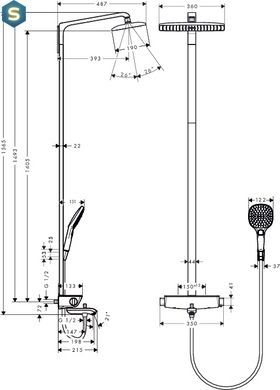 Душевая система Hansgrohe Raindance Select S 360 Showerpipe 27113400