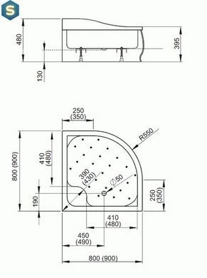 Душовий піддон Radaway Korfu A 90x90 4S99400-03