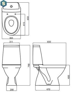 Унитаз-компакт Kolo Modo L39004000 с сидением Soft Close, Белый