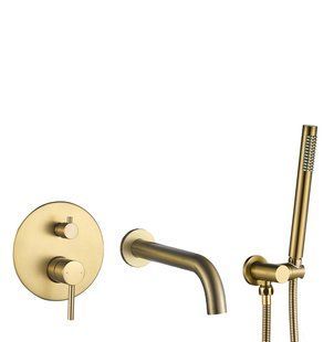 Змішувач для ванни VBI Milano brushed gold прихованого монтажу VBI-050107BG, Золотий