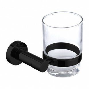 Стакан с держателем Omnires Modern Project black matt MP60320BL, Черный матовый
