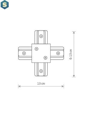 З'єднувач Nowodvorski 8837 Profile recessed x-connector IP20 Bl