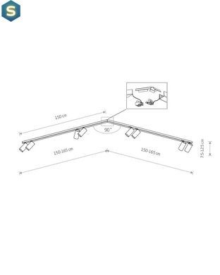 Спот Nowodvorski 7751 Mono corner GU10 8x10W IP20 Wh
