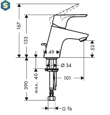 Змішувач для умивальника Hansgrohe Focus E2 EcoSmart 31730000