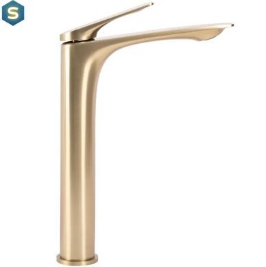 Смеситель для умывальника Rea Avalon brushed gold высокий REA-B2705, Золотой