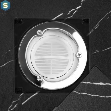 Душовий піддон Rea Bazalt 90x90 carrara black REA-K7003, Мармур