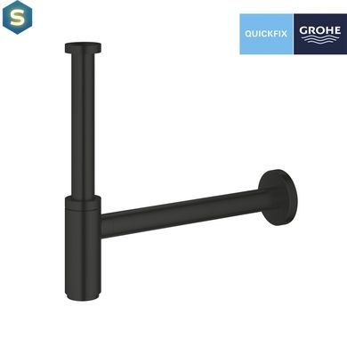 Сифон для раковини Grohe QuickFix 295032430 1 1/4" без випуску 295032430, Черный матовый