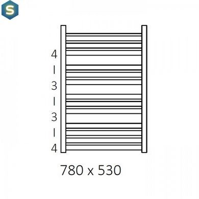 Рушникосушка водяна Terma 780x530 Marlin WGMAR078053K916SX, Білий