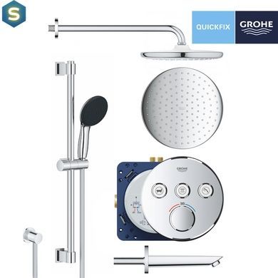Душова система прихованого монтажу Grohe QuickFix SmartControl UA202801R3, Хром