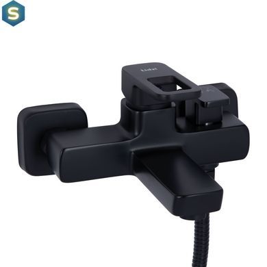 Смеситель для ванны Lidz Wawel 006 (c душевым гарнитуром) (k35) LDWAW006BLA45393 Black, Черный матовый