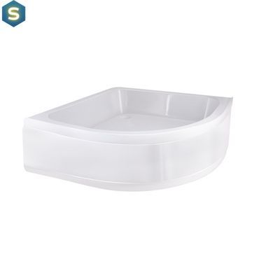 Душова кабіна Latwa SC90x90.SAT.MID.FR полукругла, скло Frost 4 мм + Душовий піддон KAPIELKA ST90x90x26, з панеллю Lidz, Хром матовий, Універсальна, хром матовий, глубокий (более 20 см)