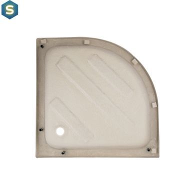 Душова кабіна Latwa SC90x90.SAT.MID.FR полукругла, скло Frost 4 мм + Душовий піддон KAPIELKA ST90x90x26, з панеллю Lidz, Хром матовий, Універсальна, хром матовий, глубокий (более 20 см)