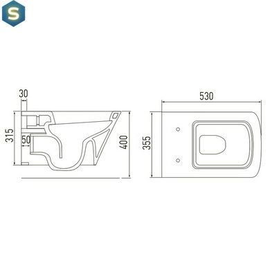 Унітаз підвісний Volle Teo з кришкою Soft Close 13-88-422black, Чорний/золото