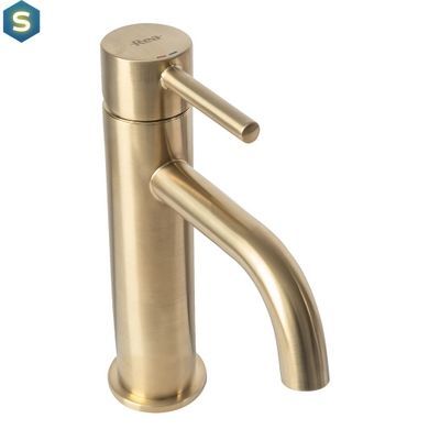 Змішувач для умивальника Rea Lungo низький brushed gold REA-B4527, Золотий