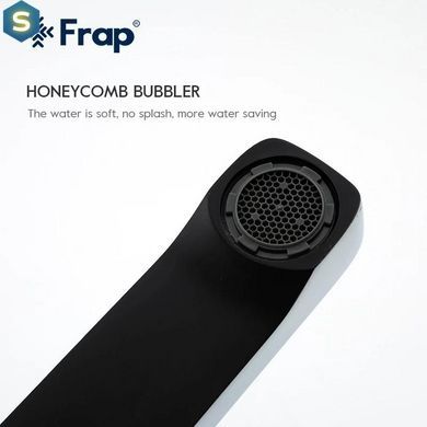 Душевая система Frap F2457, поворотный излив - переключатель на лейку/душ, 3 режима, черный/хром, Черный матовый