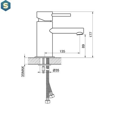 Змішувач для умивальника Devit Prestige 16163124P, Хром
