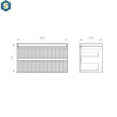 Тумба підвісна Koller Pool Line 1000 з умивальником білий матовий LN0983WHITE, Белый матовый